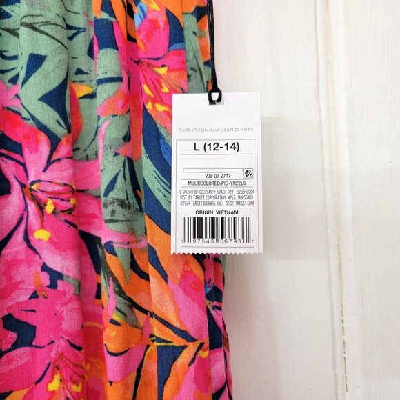 Tropical Multicolor Wide-Leg Pants With Elastic Waistband Women's Size L (12-14) - Picture 4 of 9